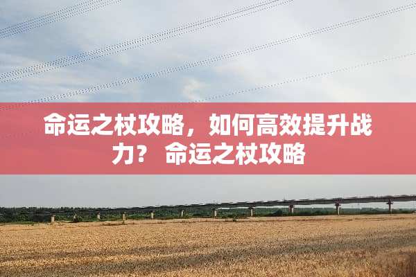 命运之杖攻略，如何高效提升战力？ 命运之杖攻略