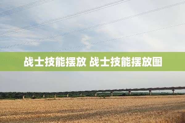 战士技能摆放 战士技能摆放图