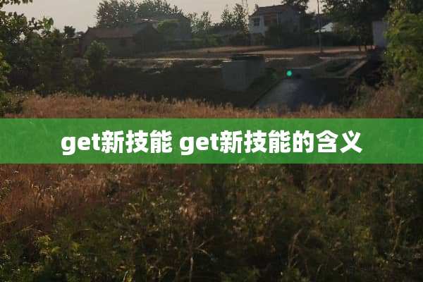 get新技能 get新技能的含义