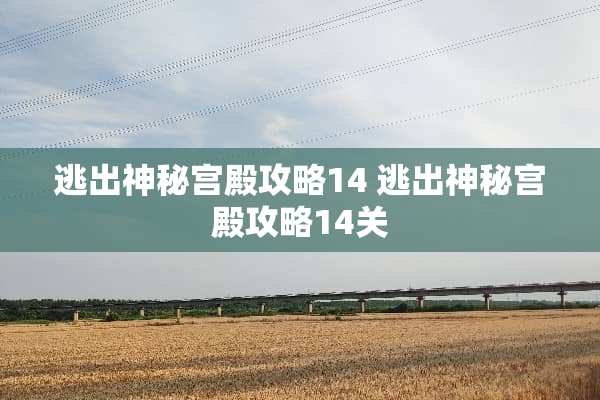 逃出神秘宫殿攻略14 逃出神秘宫殿攻略14关