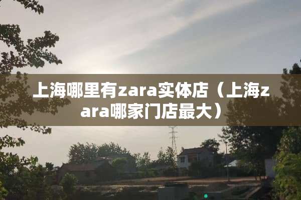 上海哪里有zara实体店（上海zara哪家门店最大）