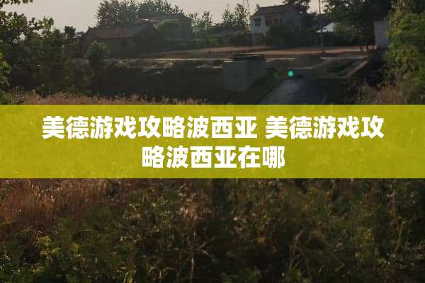美德游戏攻略波西亚 美德游戏攻略波西亚在哪