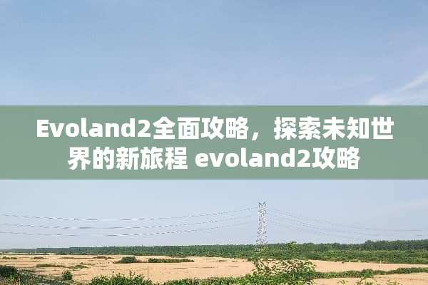 Evoland2全面攻略，探索未知世界的新旅程 evoland2攻略