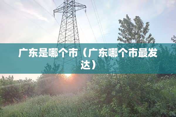 广东是哪个市（广东哪个市最发达）
