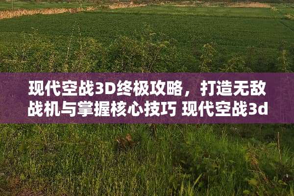 现代空战3D终极攻略，打造无敌战机与掌握核心技巧 现代空战3d攻略