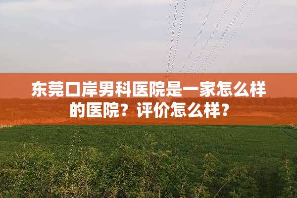 东莞口岸男科医院是一家怎么样的医院？评价怎么样？