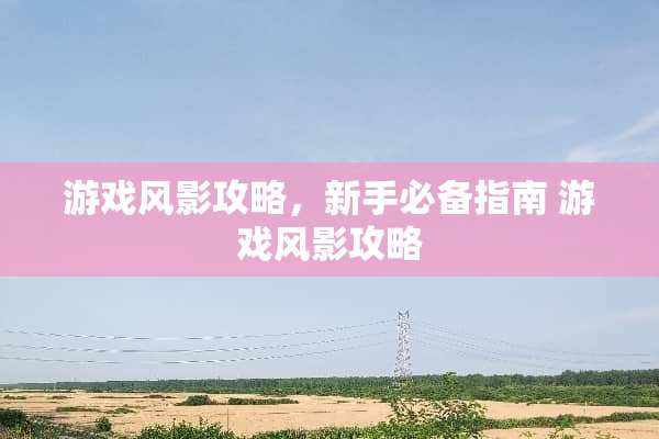 游戏风影攻略，新手必备指南 游戏风影攻略