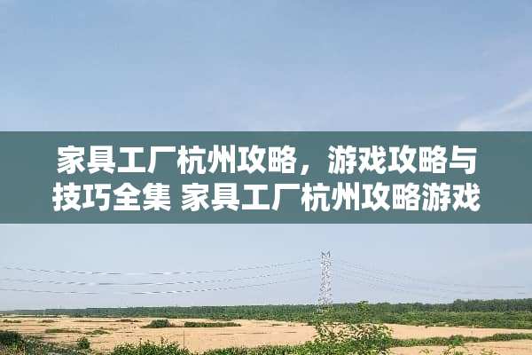 家具工厂杭州攻略，游戏攻略与技巧全集 家具工厂杭州攻略游戏