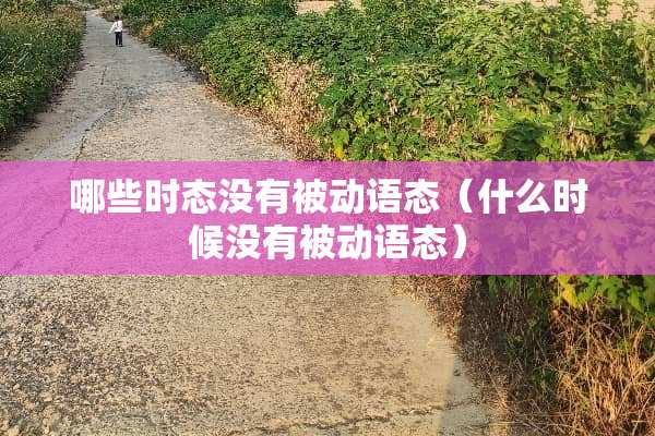 哪些时态没有被动语态（什么时候没有被动语态）