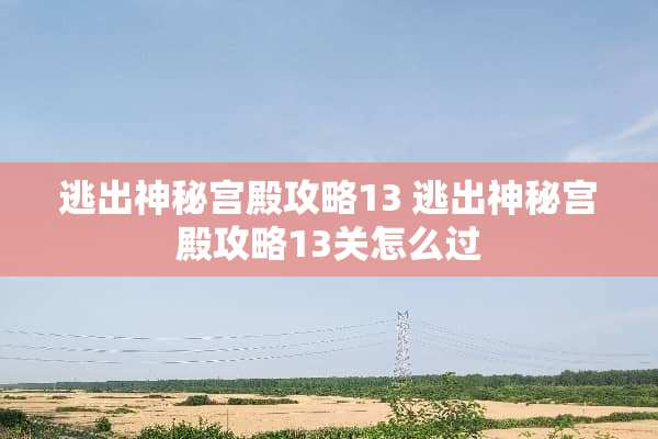 逃出神秘宫殿攻略13 逃出神秘宫殿攻略13关怎么过