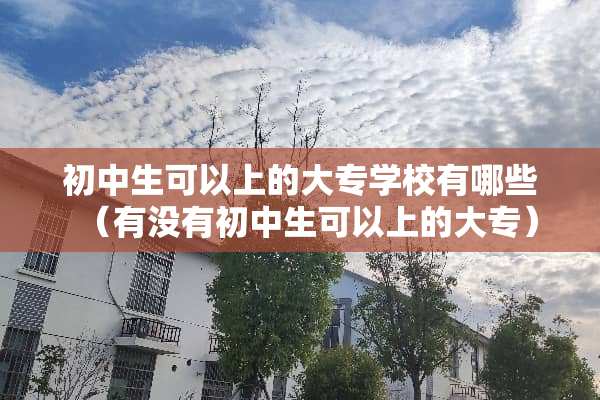 初中生可以上的大专学校有哪些（有没有初中生可以上的大专）