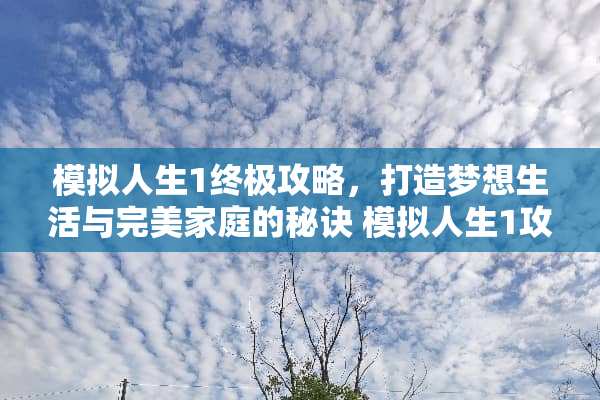 模拟人生1终极攻略，打造梦想生活与完美家庭的秘诀 模拟人生1攻略