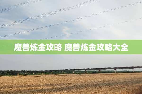 魔兽炼金攻略 魔兽炼金攻略大全