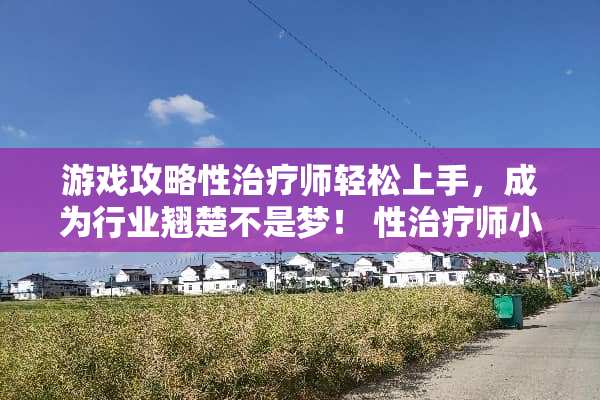 游戏攻略性治疗师轻松上手，成为行业翘楚不是梦！ 性治疗师小游戏攻略