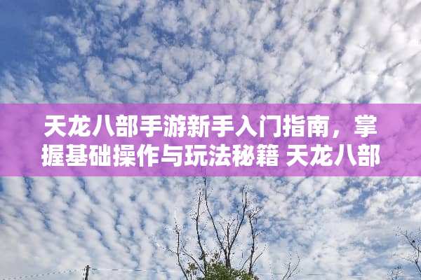 天龙八部手游新手入门指南，掌握基础操作与玩法秘籍 天龙八部游戏新手攻略