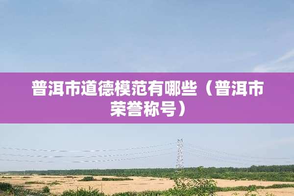 普洱市道德模范有哪些（普洱市荣誉称号）