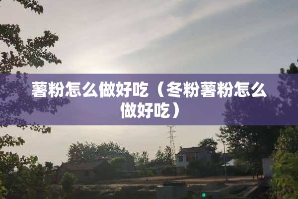 薯粉怎么做好吃（冬粉薯粉怎么做好吃）