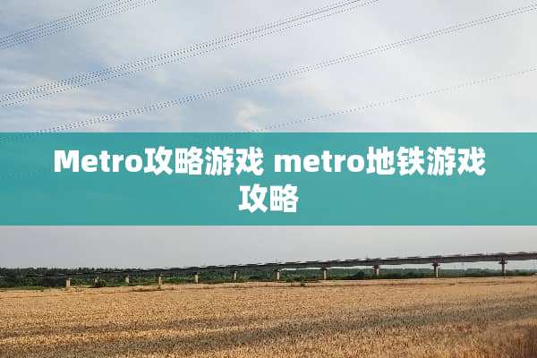 Metro攻略游戏 metro地铁游戏攻略