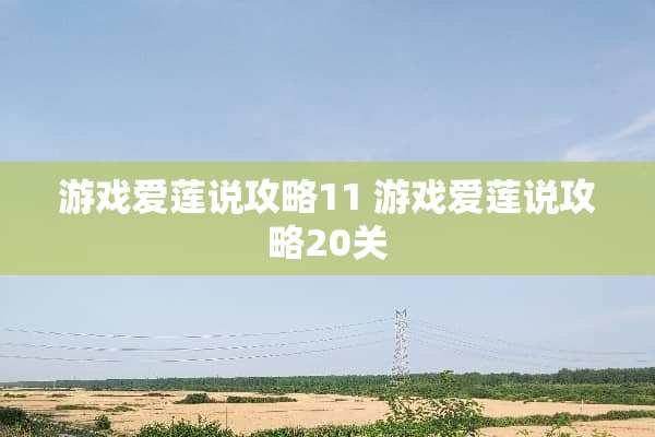 游戏爱莲说攻略11 游戏爱莲说攻略20关