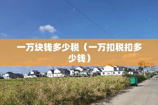 一万块钱多少税（一万扣税扣多少钱）