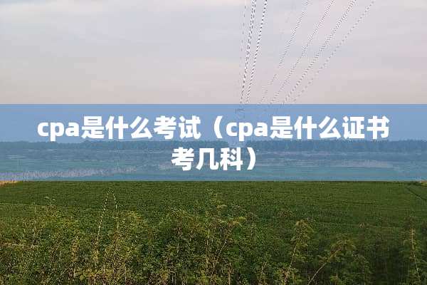 cpa是什么考试（cpa是什么证书考几科）
