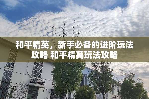 和平精英，新手必备的进阶玩法攻略 和平精英玩法攻略