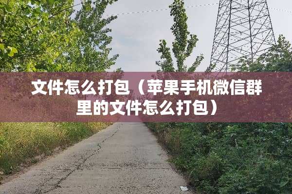 文件怎么打包（苹果手机微信群里的文件怎么打包）