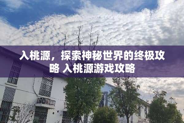 入桃源，探索神秘世界的终极攻略 入桃源游戏攻略