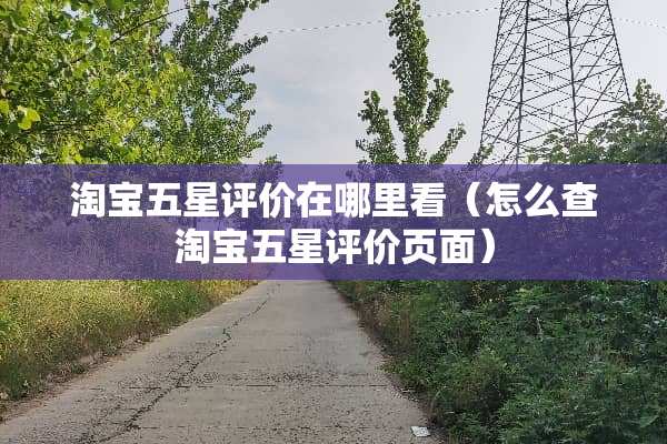 淘宝五星评价在哪里看（怎么查淘宝五星评价页面）