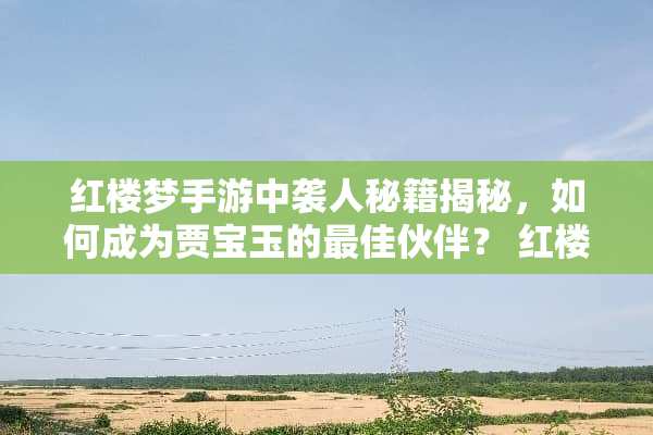红楼梦手游中袭人秘籍揭秘，如何成为贾宝玉的最佳伙伴？ 红楼嗣子攻略