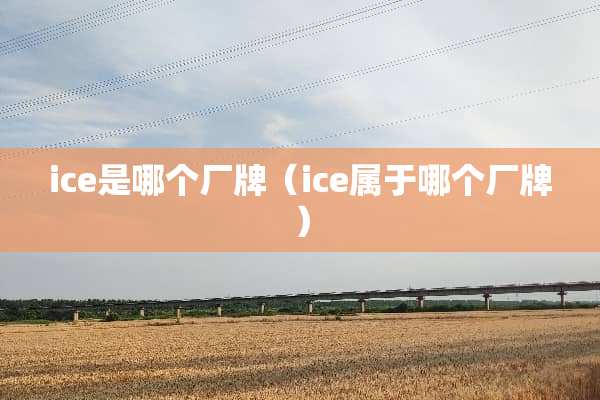 ice是哪个厂牌（ice属于哪个厂牌）