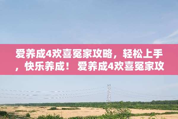 爱养成4欢喜冤家攻略，轻松上手，快乐养成！ 爱养成4欢喜冤家攻略