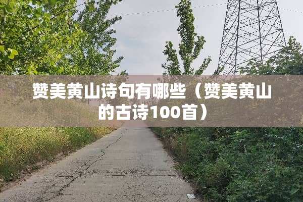 赞美黄山诗句有哪些（赞美黄山的古诗100首）