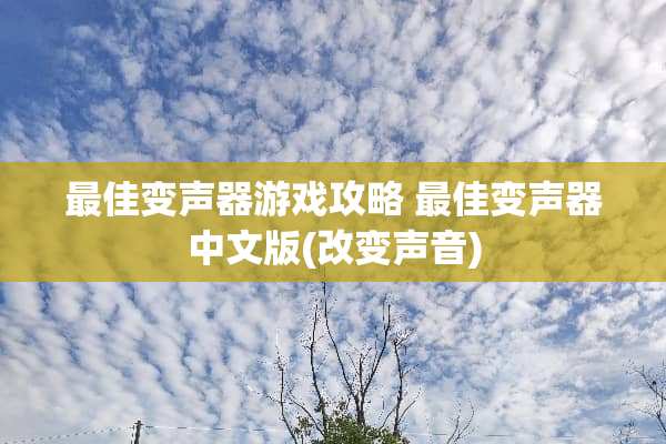 最佳***游戏攻略 最佳***中文版(改变声音) 最佳***游戏攻略 最佳***中文版(改变声音)