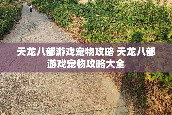 天龙八部游戏宠物攻略 天龙八部游戏宠物攻略大全 天龙八部游戏宠物攻略 天龙八部游戏宠物攻略大全