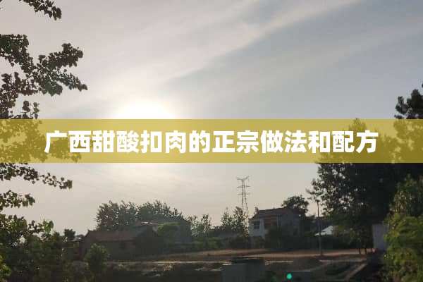 广西甜酸扣肉的正宗做法和配方