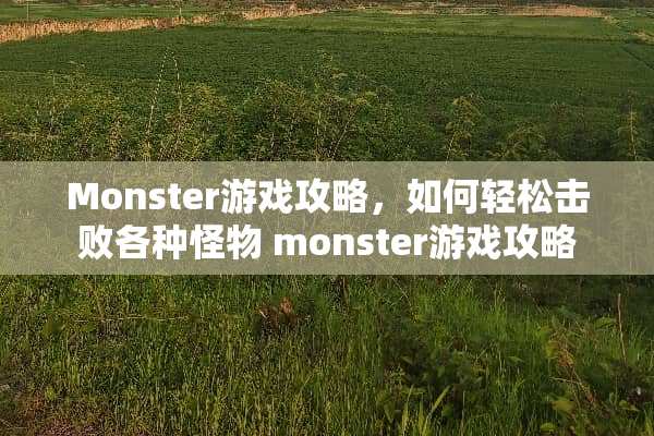 Monster游戏攻略，如何轻松击败各种怪物 monster游戏攻略