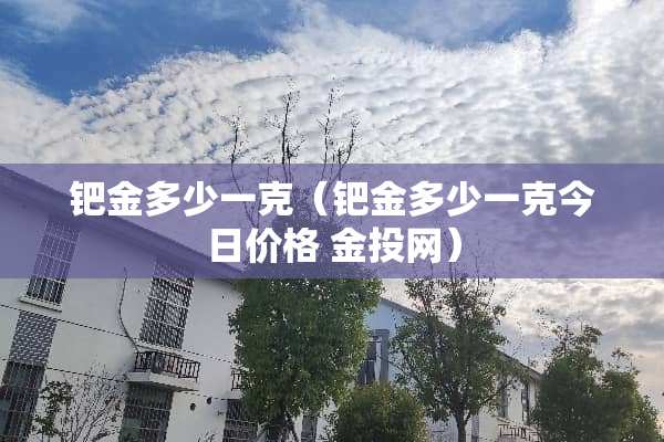 钯金多少一克（钯金多少一克今日价格 金投网）