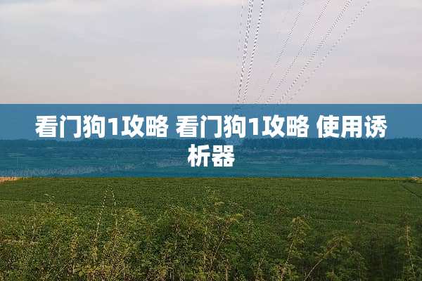 看门狗1攻略 看门狗1攻略 使用诱析器 看门狗1攻略 看门狗1攻略 使用诱析器