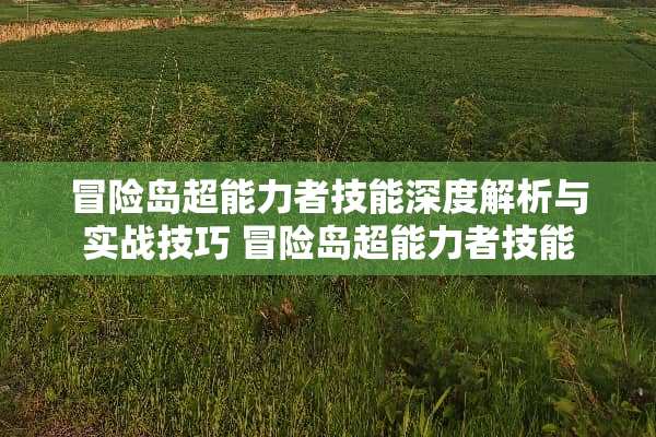 冒险岛超能力者技能深度解析与实战技巧 冒险岛超能力者技能