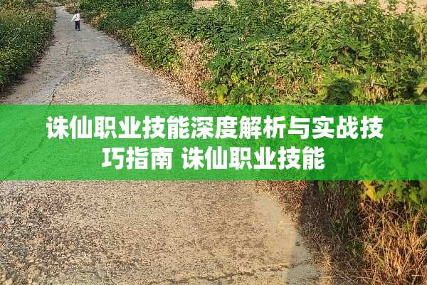 诛仙职业技能深度解析与实战技巧指南 诛仙职业技能