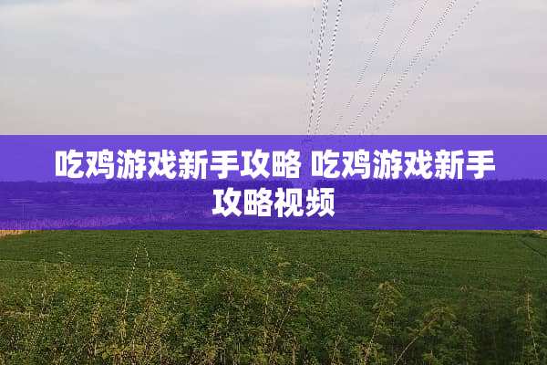 吃鸡游戏新手攻略 吃鸡游戏新手攻略视频 吃鸡游戏新手攻略 吃鸡游戏新手攻略视频