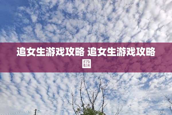 追女生游戏攻略 追女生游戏攻略图