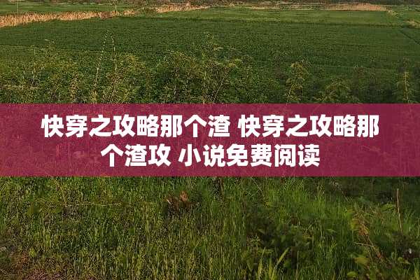 快穿之攻略那个渣 快穿之攻略那个渣攻 小说免费阅读