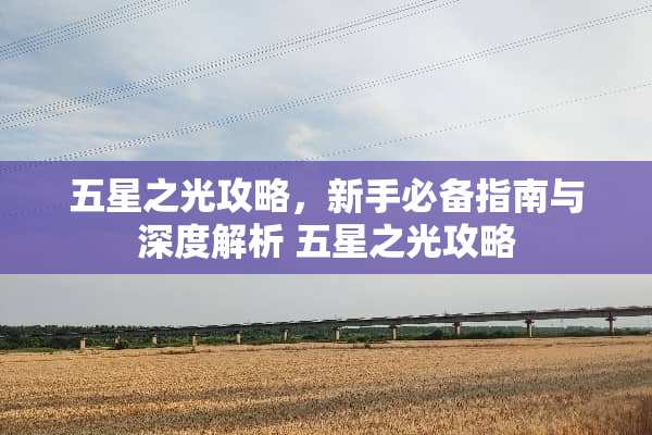 五星之光攻略，新手必备指南与深度解析 五星之光攻略