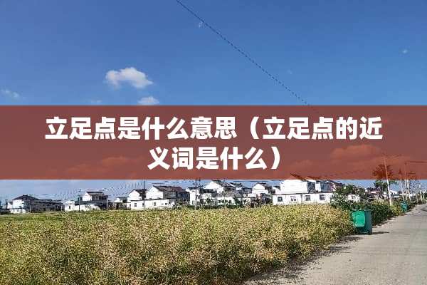 立足点是什么意思(立足点的近义词是什么) 立足点是什么意思(立足点的近义词是什么)