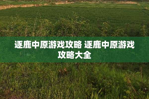 逐鹿中原游戏攻略 逐鹿中原游戏攻略大全 逐鹿中原游戏攻略 逐鹿中原游戏攻略大全