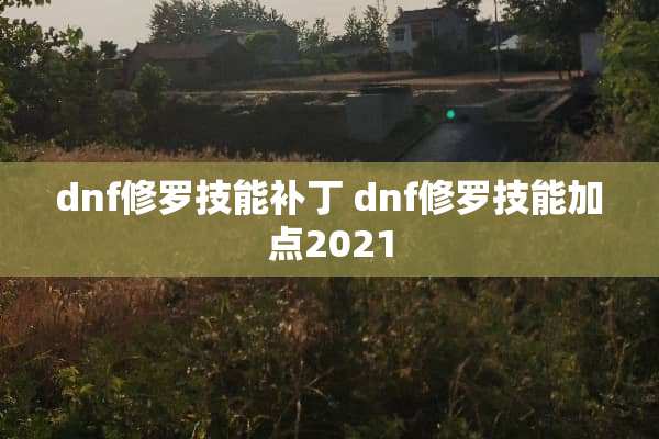 dnf修罗技能补丁 dnf修罗技能加点2021 dnf修罗技能补丁 dnf修罗技能加点2021