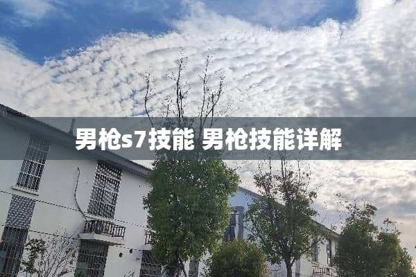 男*s7技能 男*技能详解 男*s7技能 男*技能详解