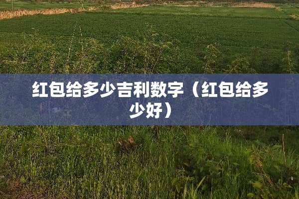 红包给多少吉利数字（红包给多少好）